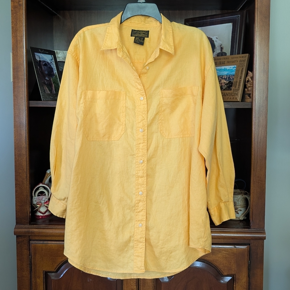 Eddie Bauer Oversize Linen Shirt Size Small